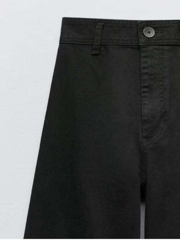 ZARA The Marine Straight Jeans in Black Size 6 - Image 6