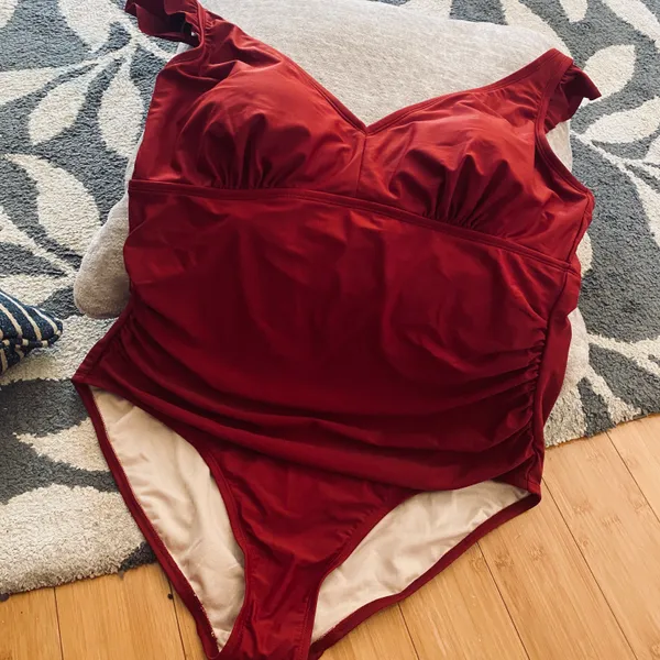 Kona Sol tummy control red wine one piece swimwear - Image 2