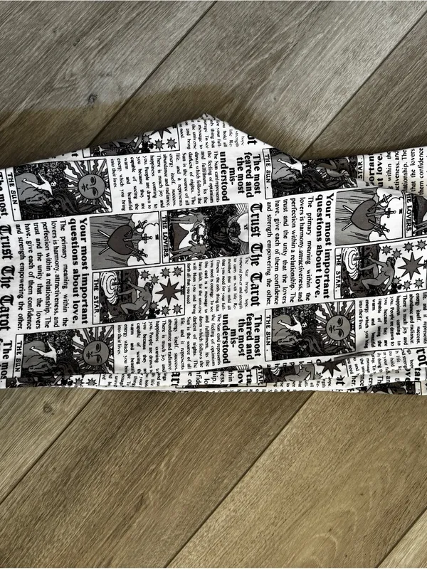 Motel Rocks Black & White Tarot-Print Flared Pants - Image 4