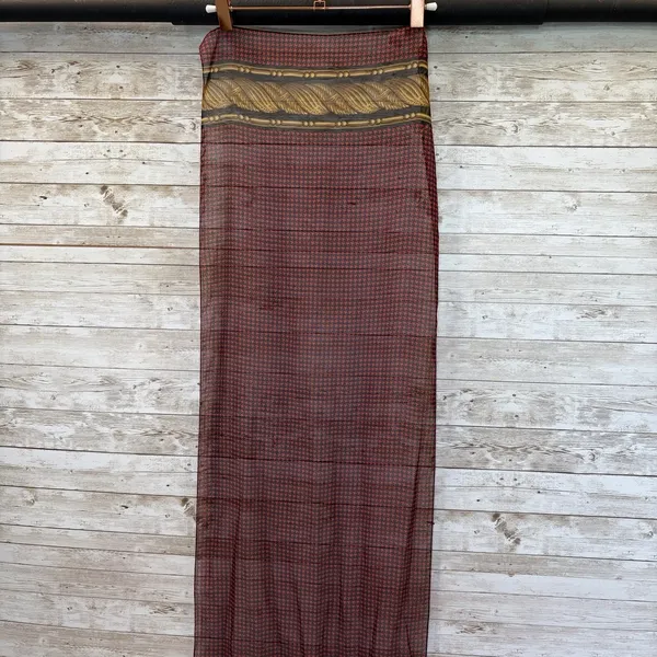Vtg Accessory Street Womens Scarf Red Black Houndstooth Gold Rope Print Italy - Image 3
