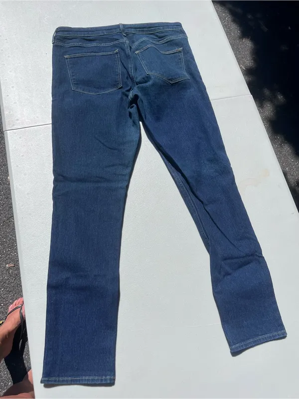H&M Two-Tone Dark Blue Straight Leg Jeans - Image 4