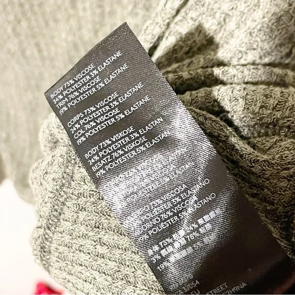 We the Free People Size Small Oversized Olive Green Waffle Thermal Scoop Shirt - Image 3