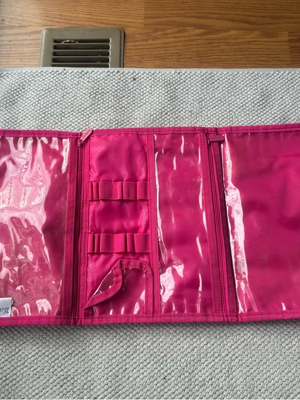 thirty-one Floral Print Tote with Hot Pink Handles and Teal Accents - Image 3