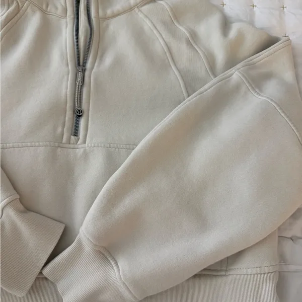 Lululemon Scuba Oversized Half Zip Hoodie. Bone color. Size M/L - Image 3