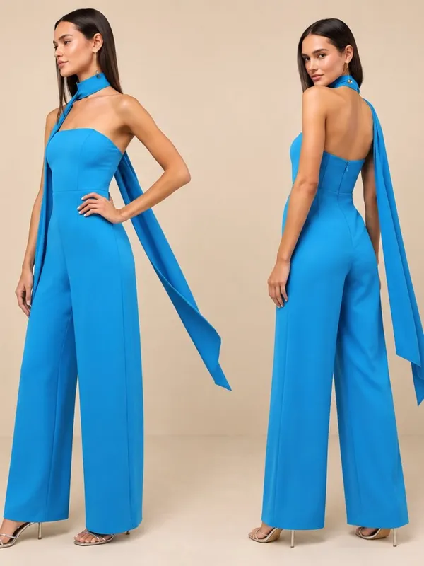 LULU's Sexy Chic Sophisticated Wedding Cocktail Elegant Vacation Jumpsuit - Image 2