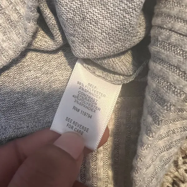 One World Leopard Ombre Pullover Sweatshirt Womens Size L Grey Black Long Sleeve - Image 3