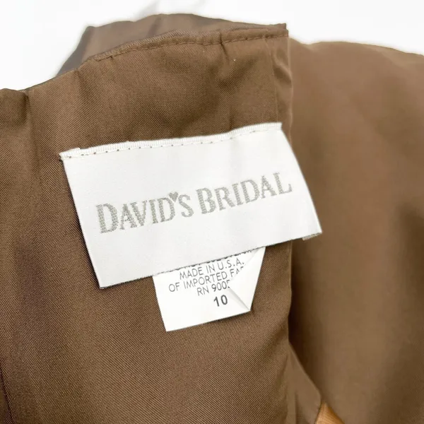 Davids Bridal Strapless Dress Womens Size 10 Brown Bridesmaid‎ Prom Dressy Gala - Image 11