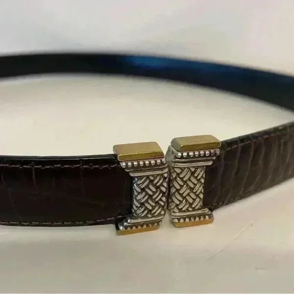 Brighton Vintage Western Women's Dark Brown Leather Belt Size‎ M/L 32 - Image 2