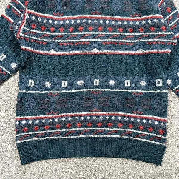 C&A Women’s Wool Blend Crewneck Sweater Grandpacore Cabin Multicolor Green L - Image 4