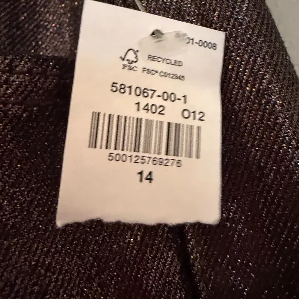 Old Navy High Rise OG Loose Metallic Jeans‎ Women's 14 Bronze Holiday Glam Party - Image 7