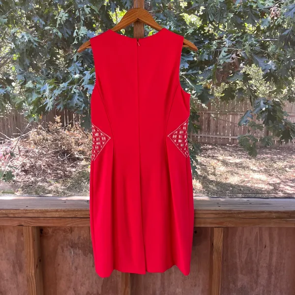 Antonio Melani Women's Poppy Red Sleeveless Sheath Dress Size 8 - Image 2
