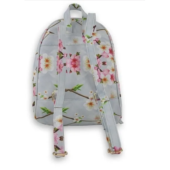 Under One Sky Backpack Women Small Blue Fair Cherry‎ Blossom Floral - Image 3