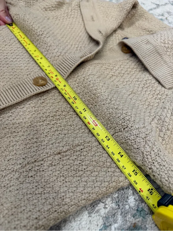 Patagonia Merino Sweater Coat XS Tan 100% Merino Wool Style 50460 - Image 5