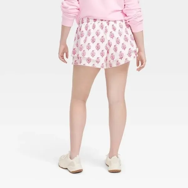 Roller‎ Rabbit Target Ruffle Floral Shorts Women L Pink Drawstring Boho Beach - Image 5