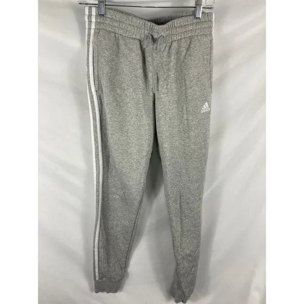 Adidas Essentials Classic Three Stripe Jogger Sweatpant Grey Size Small - Image 2