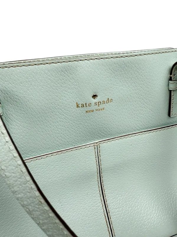 Kate Spade New York Gabriel Grand Street Bag‎ Blue Green Leather Shoulder Purse - Image 9