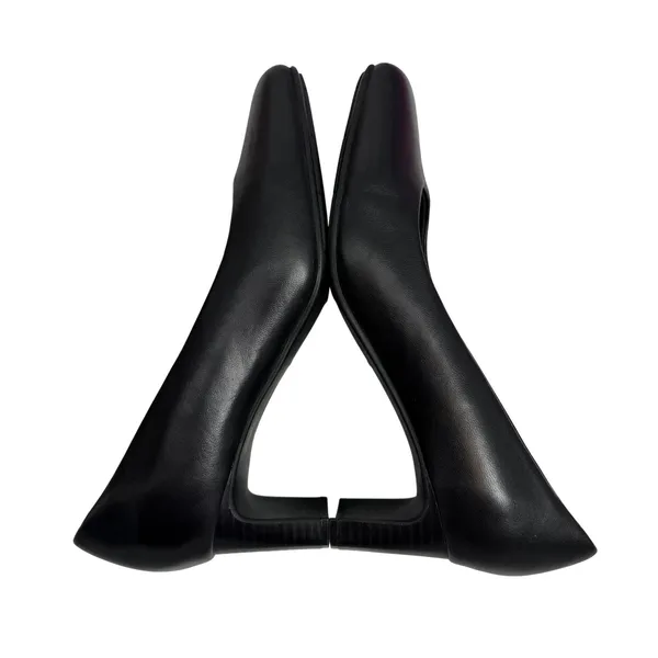 Clarks Collection Black‎ Leather Square Toe Block Heel Pumps Womens 8W - Image 7