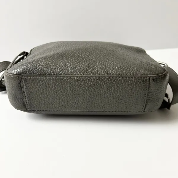 AllSaints Captain Crossbody Bag 100% Cow Leather Grey Small Adjustable Strap - Image 5