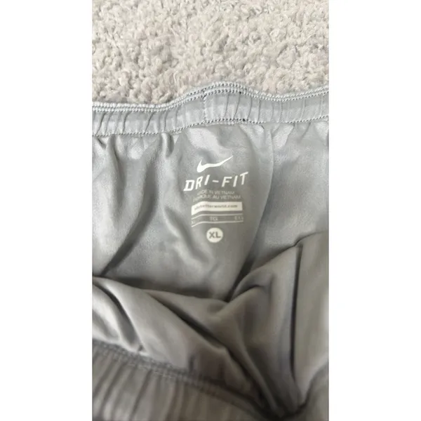 Nike Dri-FIT Womens XL Navy Blue Green Mesh Running Athletic Shorts - Image 2