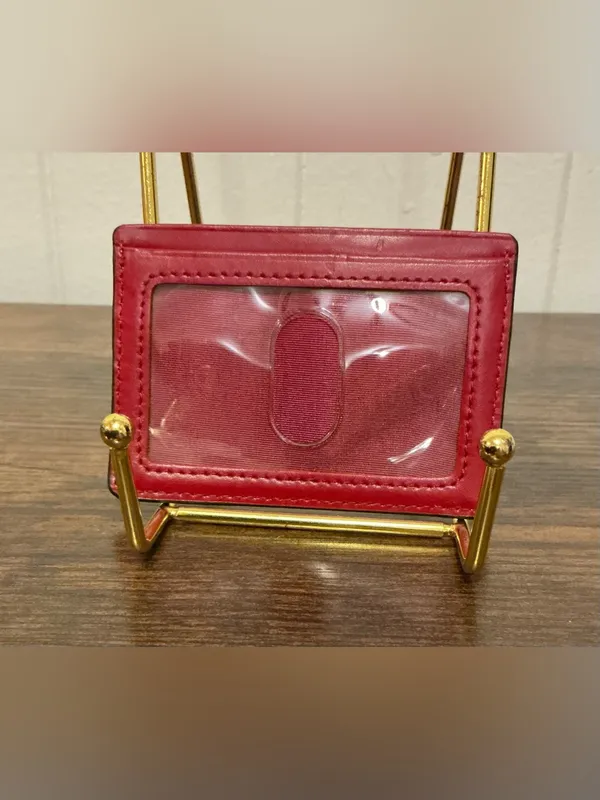 A Rare Lodis Red Leather Slim Card Holder ID Card Wallet - Image 2