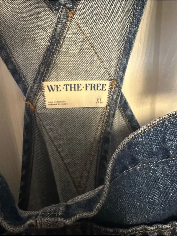 We The Free Medium Blue Denim Relaxed Overalls - Image 7