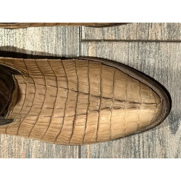 Correcaminos Caiman Belly Exotic Leather Western Cowboy Boots Tan Brown MEX 27.5 - Image 11