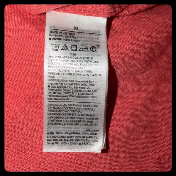 Banana Republic Tank Top Womens M Red Linen Sleeveless Babydoll Casual Summer - Image 3