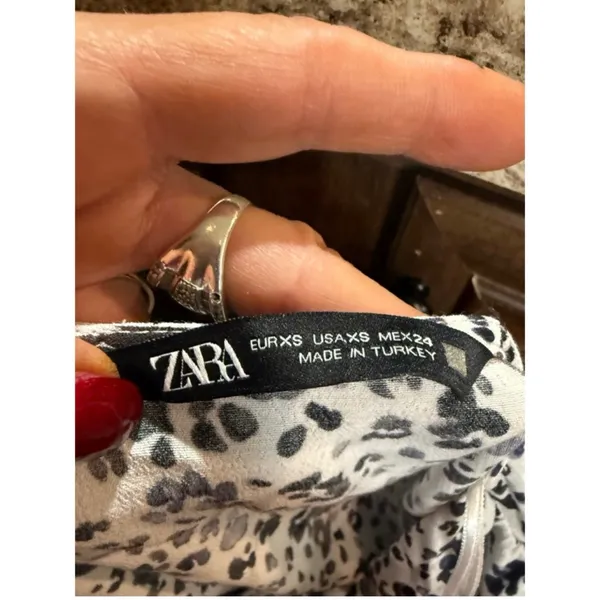 Zara Monochrome Patterned Mini Dress - Image 6