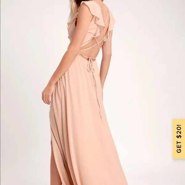 Lulu’s Feel the Rush Blush Ruffeled Lace Up Back - Image 2