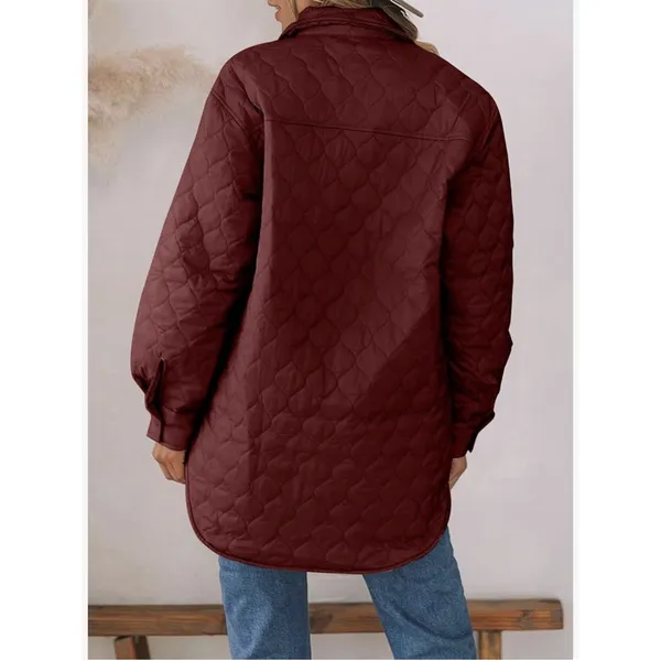 Evaless Jacket Women's Small Lightweight Quilted Puffer Coat Dark Red Cozy NEW - Image 3