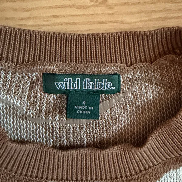 Wild Fable Brown and Cream Knit Sweater Vest - Image 2