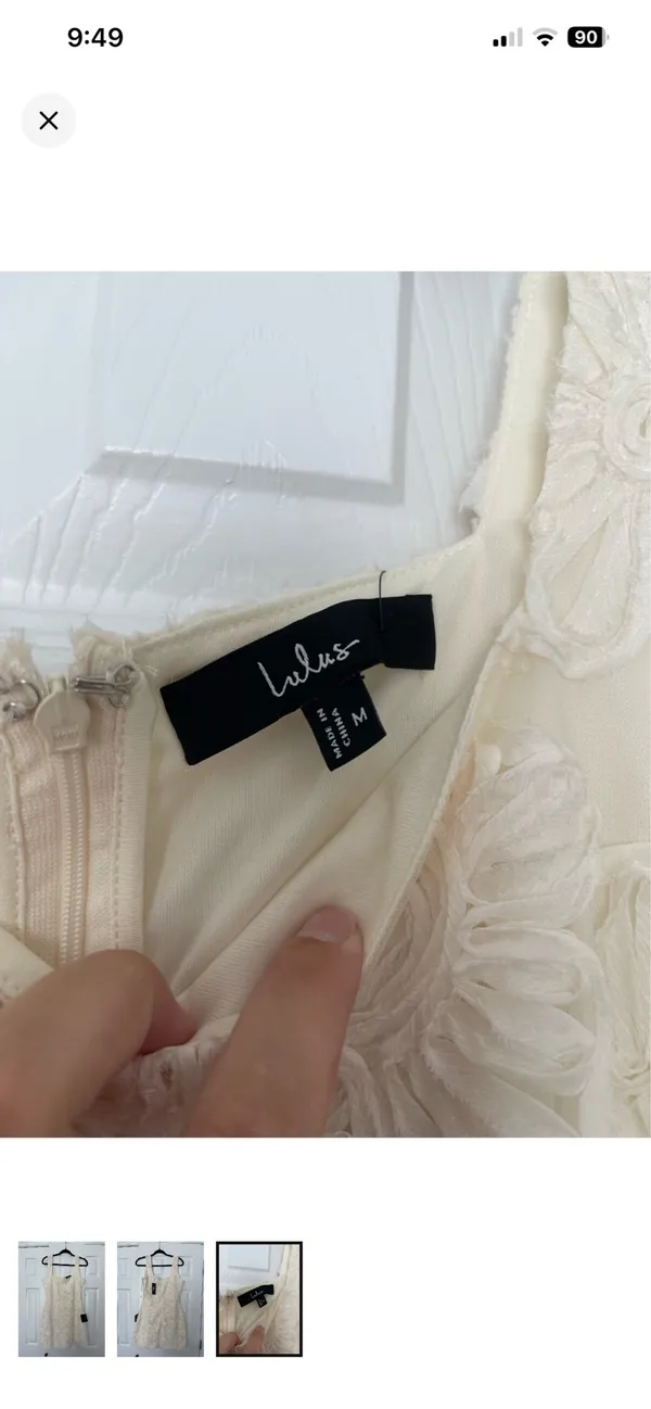 Cream Lulus Floral Dress - Image 3