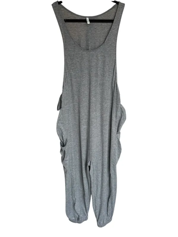 Halara - NWT Gray Sleeveless Drawstring Pocket Harem Jumpsuit Sz M - Image 3