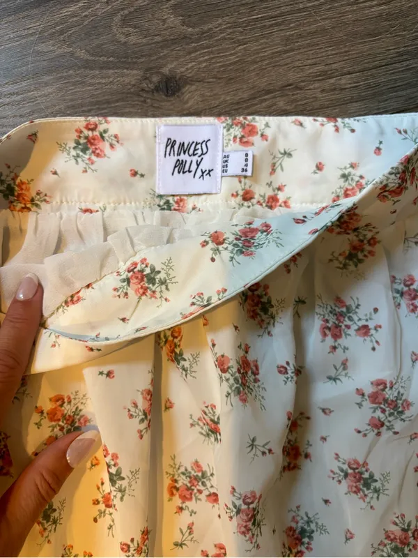 Princess Polly White Floral Tiered Maxi Skirt - Floral Print - Image 3