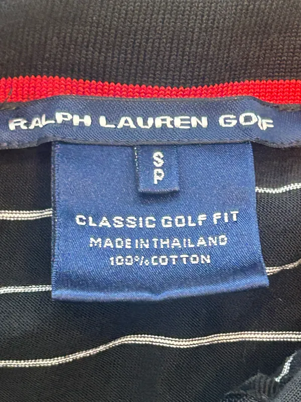 Ralph Lauren Golf Striped Quarter Zip Polo Shirt Small Pet Black White Old money - Image 5