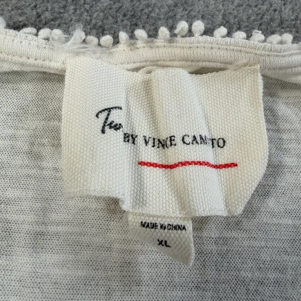 Two by Vince Camuto Women's XL White Lace Zigzag Pom Pom Trim Tank Top - Image 4