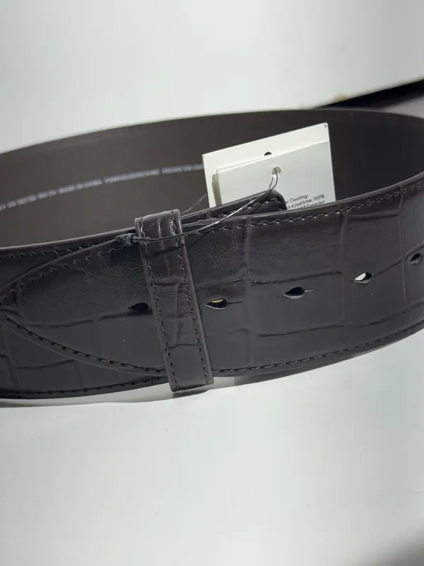 NWT H&M Women's Dark Brown Croc-Embossed Belt - Image 7
