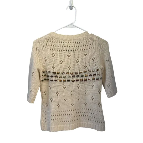 Field Flower Short Sleeve Snap Close Sweater/ Cardigan; Size Xs - Image 2