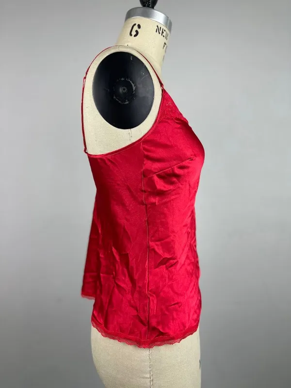 Victoria's Secret Satin Lace Camisole Top Red XS - Image 4