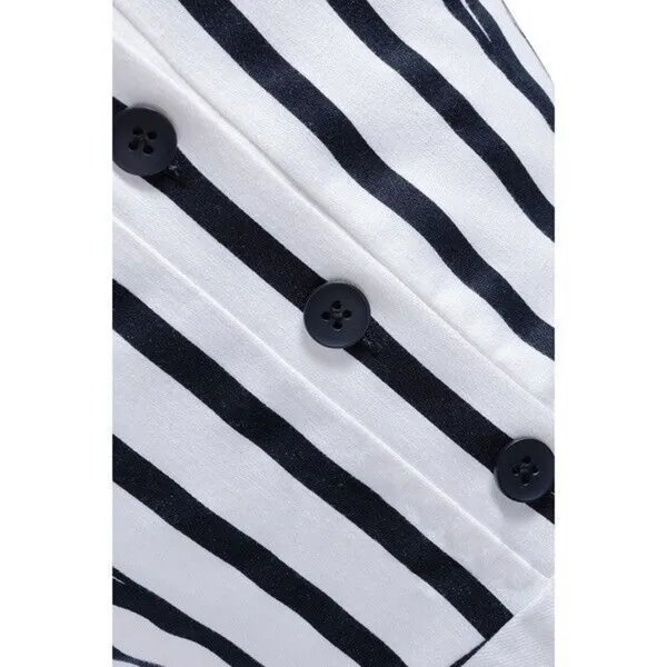 Alice + Olivia Nella Striped Button-Front Mini‎ Dress Size 6 Black White nwot - Image 6