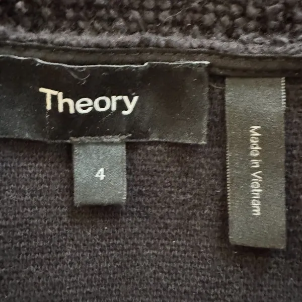 Theory | Black Tweed Cotton Knit Dress Size 4 Knee Length Career Work Business - Image 8