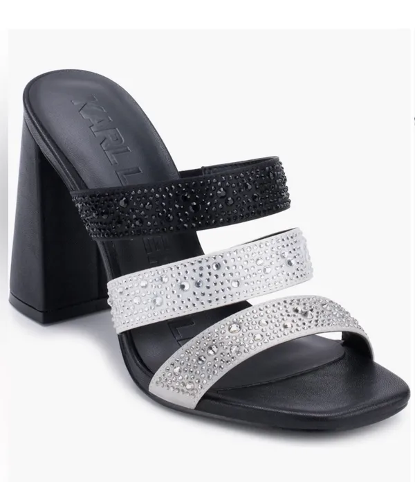 KARL LAGERFELD Paris Rhinestone Slide Sandal nwt - Image 2