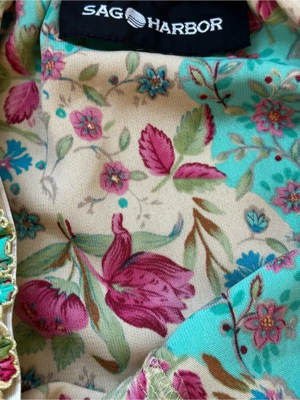 Sag Harbor Vintage Cottagecore Floral Midi Skirt Lace Trim Flowy Fairy Feminine - Image 3
