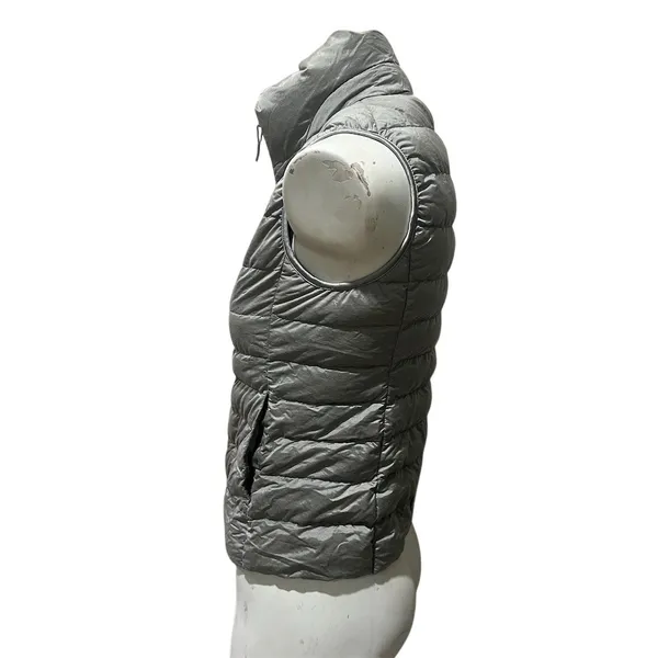 Uniqlo Ultra Light Down Puffer Vest Womens XS Gray Full Zip Packable - Image 5