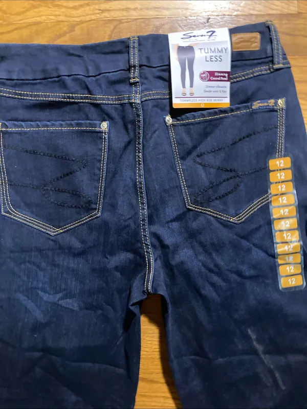 Seven7 Dark Wash tummyless Jeans - women’s size 12 nwt - Image 6