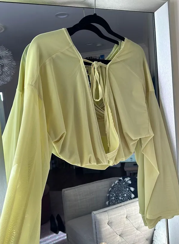 Green Bell Sleeve Blouse - Image 3