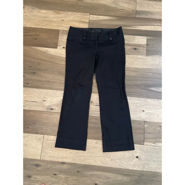 Guess Straight‑Leg Cropped Pants Size "29 Black Cotton Modern Fit - Image 2