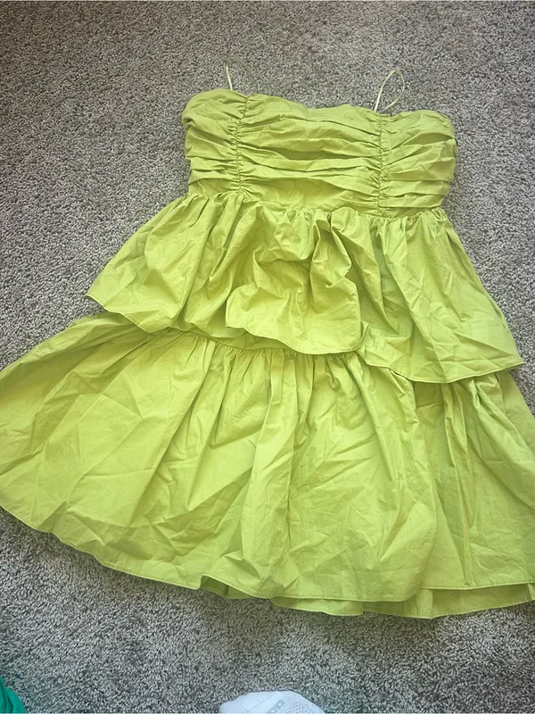 Endless Rose Lime Green Tiered Mini Dress - Image 2