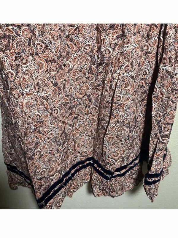 Lauren Conrad Sleeveless‎ Paisley Summer Dress with Navy Trim phoebe buffay inspo y2k medium - Image 2