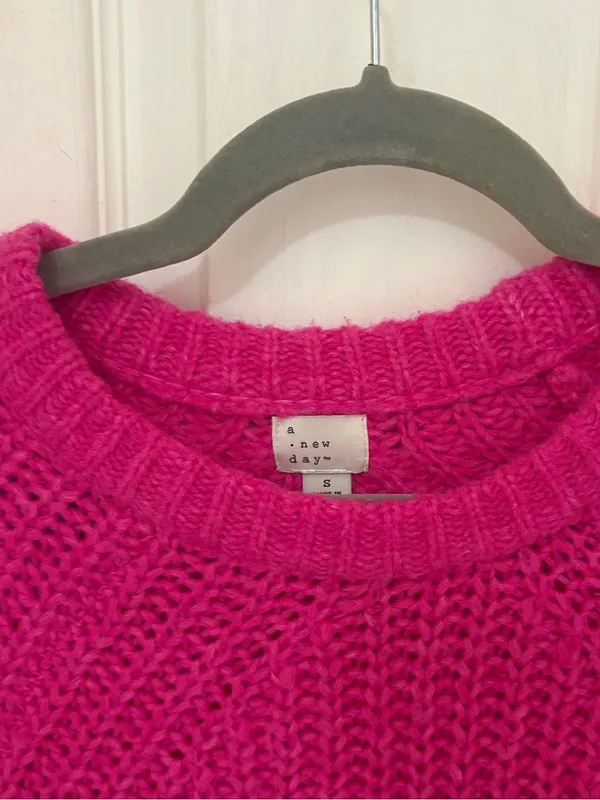 A New Day Hot Pink Crewneck Sweater - Image 2